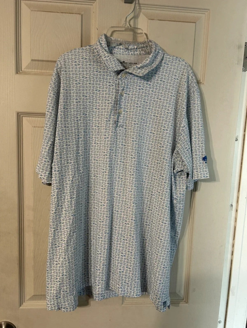 peter millar seaside XL 100% pima cotton fish print polo